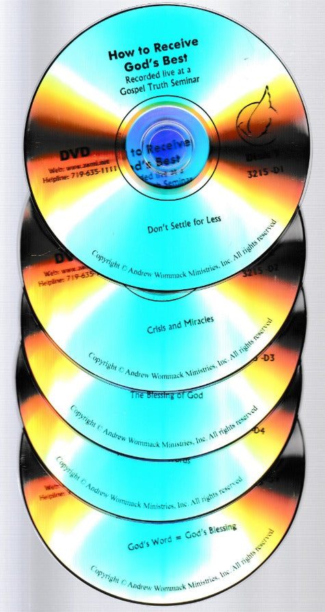 How To Receive God's Best By Andrew Wommack 5-Disc Set w/ No Artwork