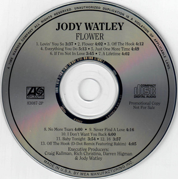 Jody Watley: Flower Promo w/ Back Artwork