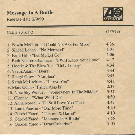 Message In A Bottle: Music From And Inspired By The Motion Picture Promo