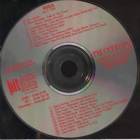 HitDisc 999A Promo w/ Back Artwork