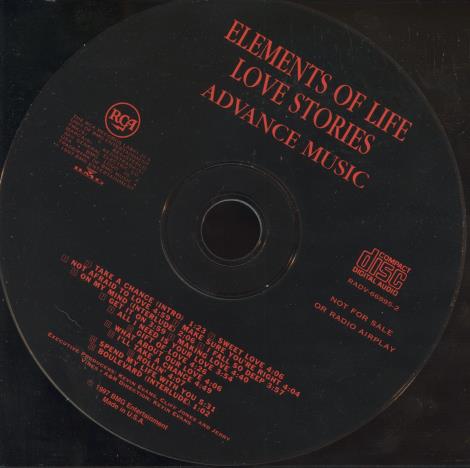 Elements Of Life: Love Stories Advance Promo w/ Back Artwork