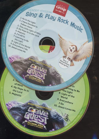Cave Quest: Following Jesus The Light Of The World:  Sing & Play Rock Music Leader 2-Disc Set w/ No Artwork