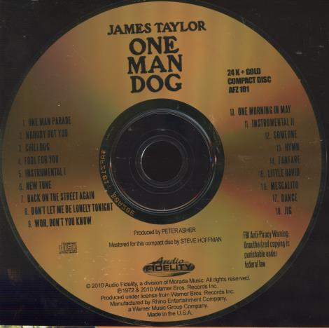 James Taylor: One Man Dog 24k Gold w/ Back Artwork & No Outer Cover