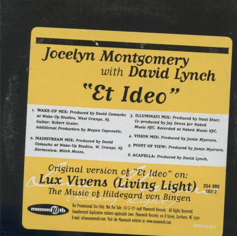 Jocelyn Montgomery With David Lynch: Et Ideo Promo
