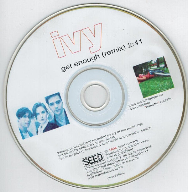 Ivy: Get Enough Promo w/ Back Artwork