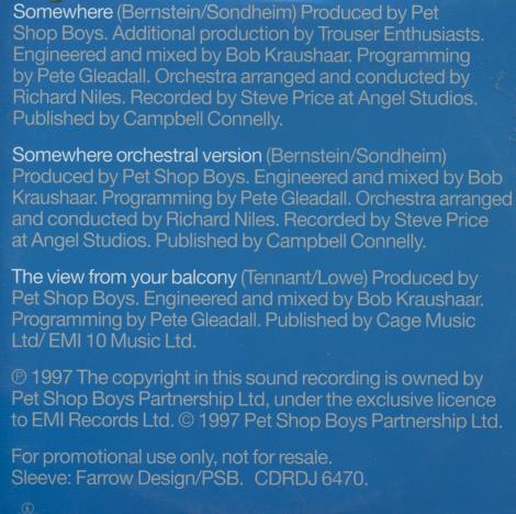 Pet Shop Boys: Somewhere Promo