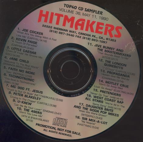 Top 40 CD Sampler: Hitmakers Volume 36 Promo w/ Back Artwork