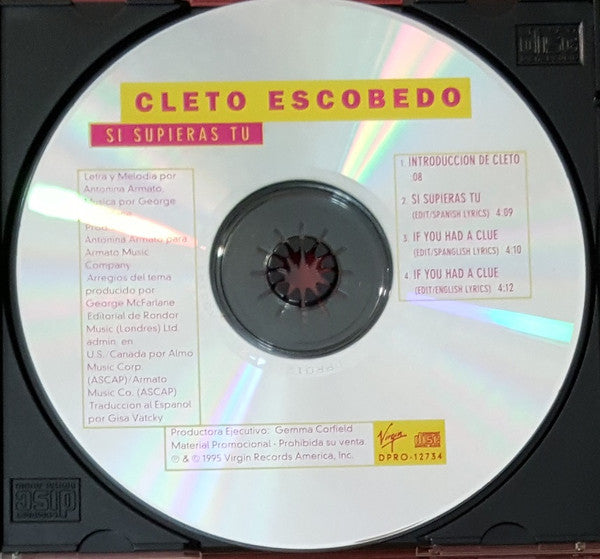 Cleto Escobedo: Si Supieras Tu Promo w/ No Artwork