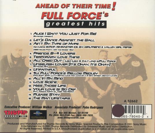 Full Force: Ahead Of Their Time! Full Force's Greatest Hits – NeverDieMedia