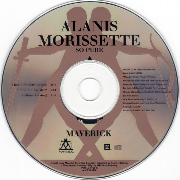 Alanis Morissette: So Pure Promo w/ Back Artwork - NeverDieMedia