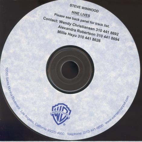 Steve Winwood: Nine Lives Promo w/ Back Artwork