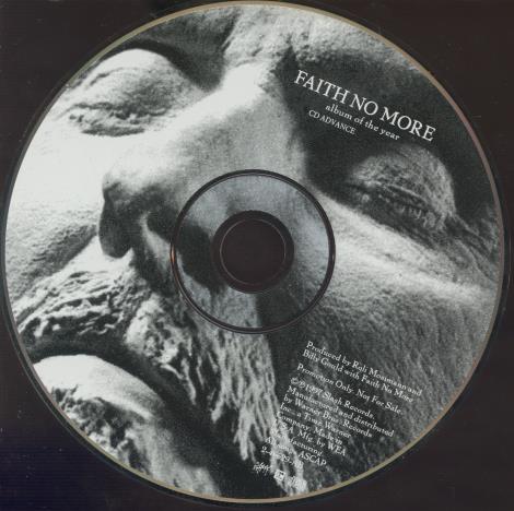 Faith No More: Album Of The Year Advance Promo w/ No Artwork