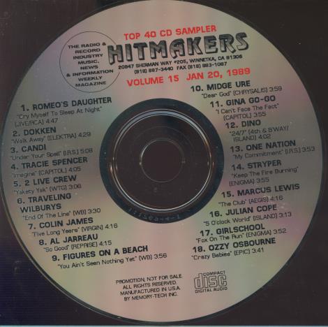 Hitmakers: Top 40 CD Sampler Volume 15 Promo