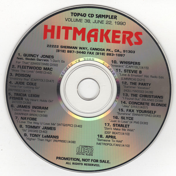 Hitmakers: Top 40 CD Sampler Volume 38 Promo