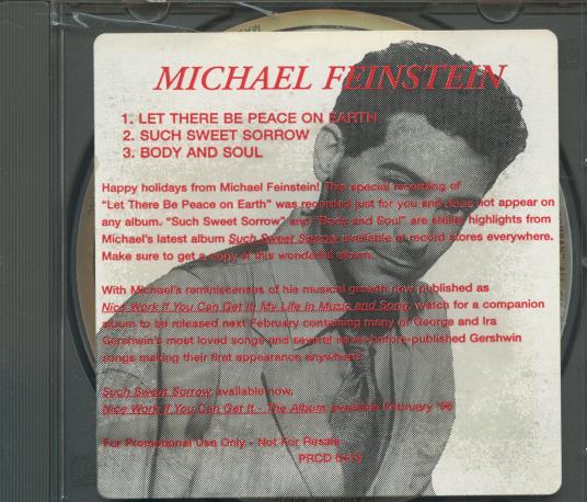 Michael Feinstein: Let There Be Peace On Earth Promo w/ Cracked Case