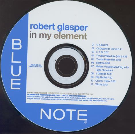 Robert Glasper: In My Element Promo w/ Back Artwork