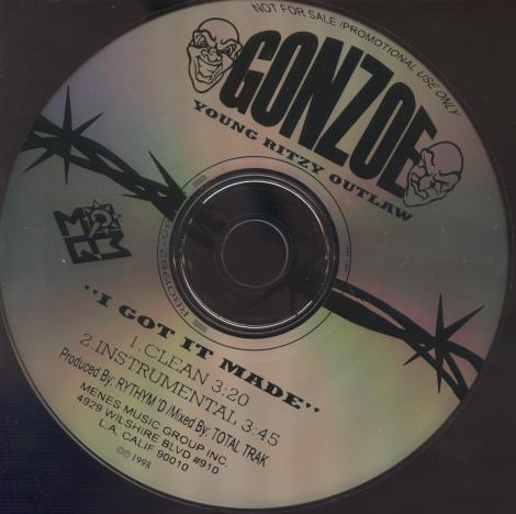 Gonzoe: I Got It Made Promo w/ No Artwork (RBO1982-9800P)