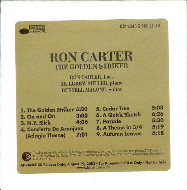 Ron Carter: The Golden Striker Advance Promo