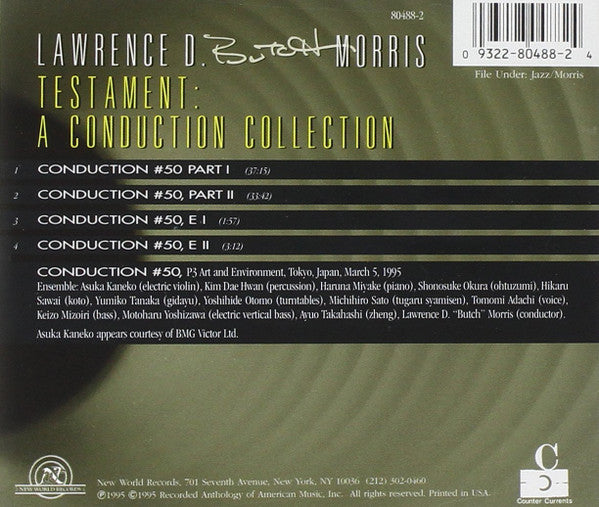 Butch Conduction Lawrence D. Butch Morris: Testament: A Conduction Collection 50 ...