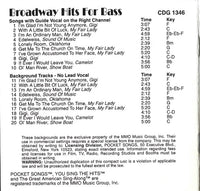 Pocket Songs: You Sing The Hits: Broadway Hits For Bass CD+G