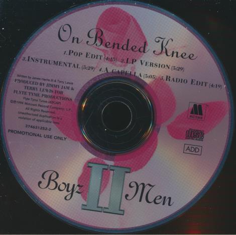 Boyz II Men: On Bended Knee 5-Track Promo w/ Back Artwork