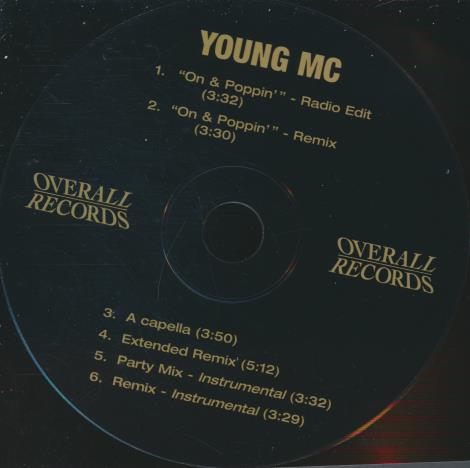 Young MC: On & Poppin' 6-Track Promo w/ Back Artwork