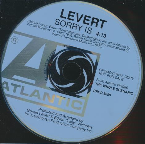 LeVert: Sorry Is Promo w/ Back Artwork