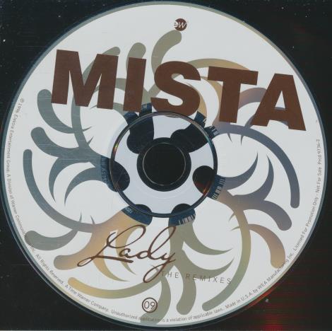 Mista: Lady (The Remixes) 4-Track Promo w/ Back Artwork