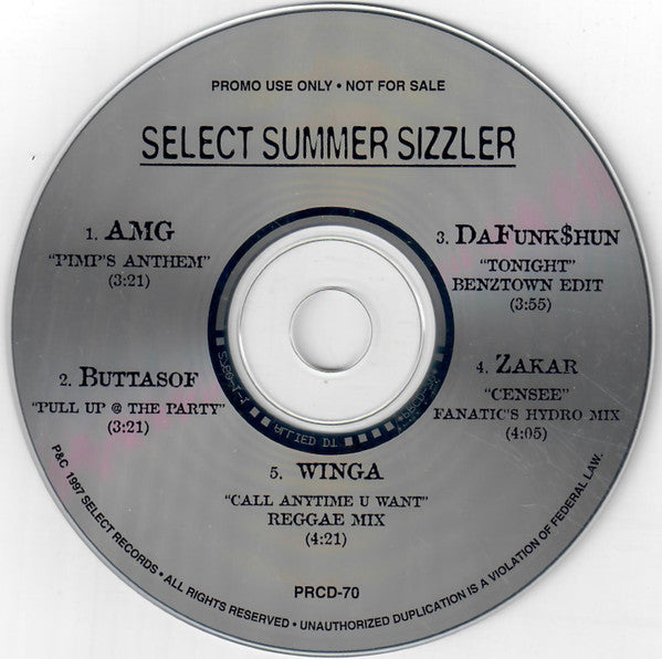 Select Summer Sizzler Promo w/ Back Artwork