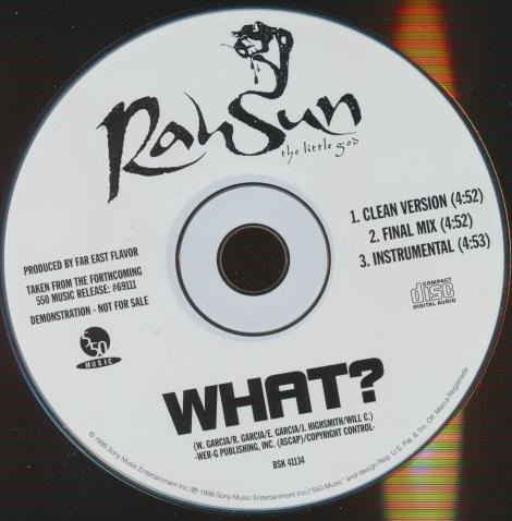 RahSun The Little God: What? Promo w/ No Artwork