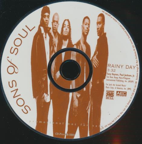 Sons Of Soul: Rainy Day Promo w/ No Artwork