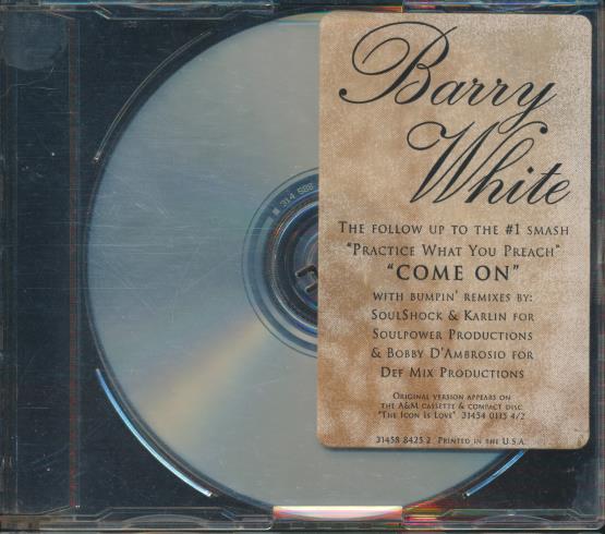 Barry White: Come On 5-Track Promo w/ Hype Sticker & Cracked Case