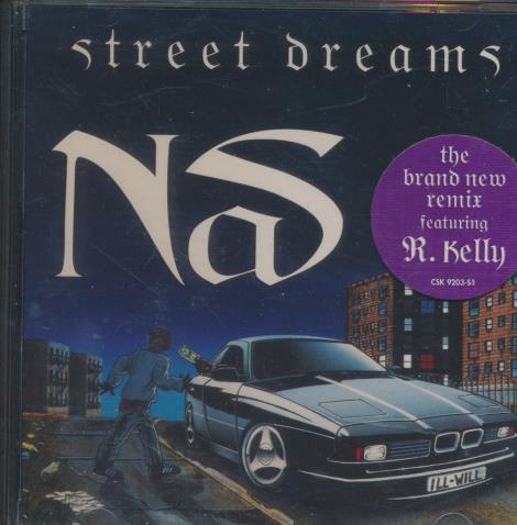 Nas: Street Dreams (Remix) 2-Track Promo w/ Hype Sticker