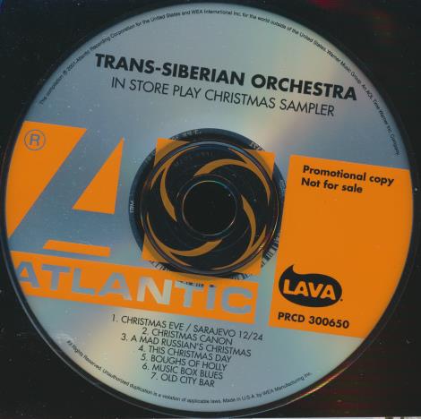Trans-Siberian Orchestra: In Store Play Christmas Sampler Promo w/ Back Artwork