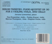 Sergei Taneyev: Piano Quintet Op. 30 For 2 Violins, Viola, And Cello