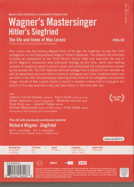 Wagner's Mastersinger: Hitler's Siegfried 2-Disc Set w/ Booklet ...