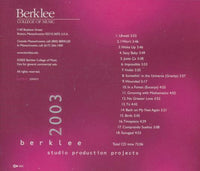 Berklee College Of Music: 2003 Studio Production Projects