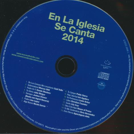 En La Iglesia Se Canta 2014 w/ Back Artwork