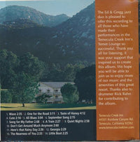 Ed & Gregg: A Night Of Jazz At Temecula Creek Inn w/ Front Artwork & Business Card