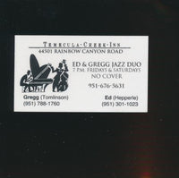 Ed & Gregg: A Night Of Jazz At Temecula Creek Inn w/ Front Artwork & Business Card