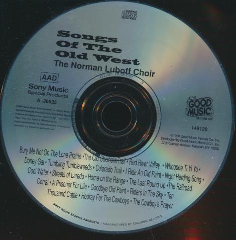 The Norman Luboff Choir: Songs Of The Old West w/ No Artwork