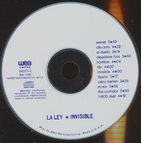 La Ley: Invisible w/ No Artwork