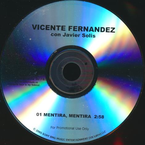 Vicente Fernandez Con Javier Solis: Mentira, Mentira Promo w/ No Artwork
