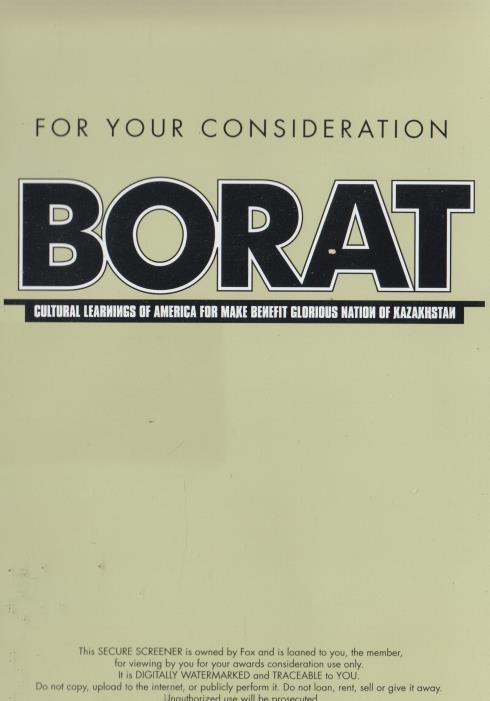 Borat: Cultural Learnings Of America For Make Benefit Glorious Nation Of Kazakhstan FYC