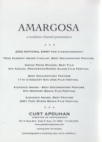Amargosa Cinematographer's Screener