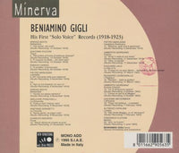 Beniamino Gigli: His First "Solo Voice" Records (1918-1923)
