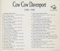 Charles Cow Cow Davenport: 1926-1938