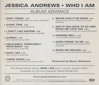 Jessica Andrews: Who I Am Advance Promo w/ Limited Edition 2001 Calendar