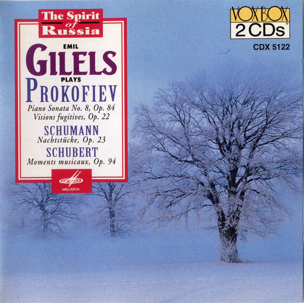 Emil Gilels Plays Sergei Prokofiev, Schumann, Schubert 2-Disc Set