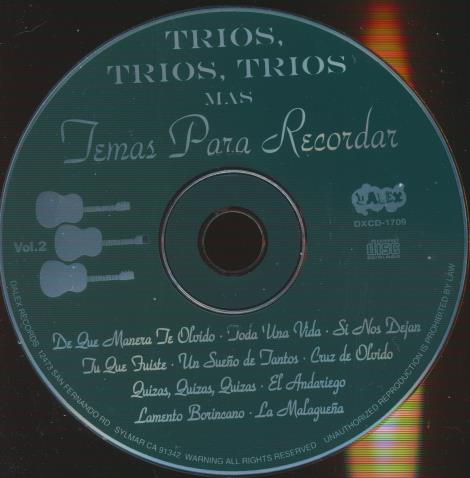 Trios, Trios, Trios Mas: Temas Para Recordar Vol. 2 w/ No Artwork